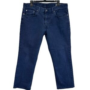 Bonobos Regular‎ Fit Straight Mens 36x28 Stretch Denim Dark Wash Blue Jeans Zip